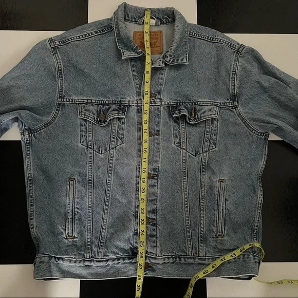 Vintage Levi’s Denim Jacket Harley Davidson Patch Size Large Trucker Streetwear - Picture 12 of 12